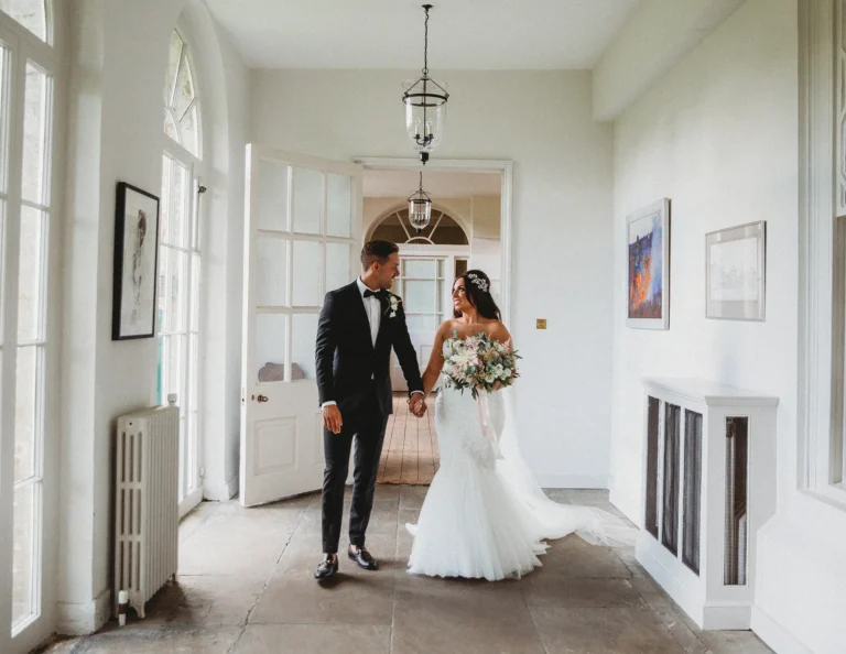 braxted park couple portrait hallway