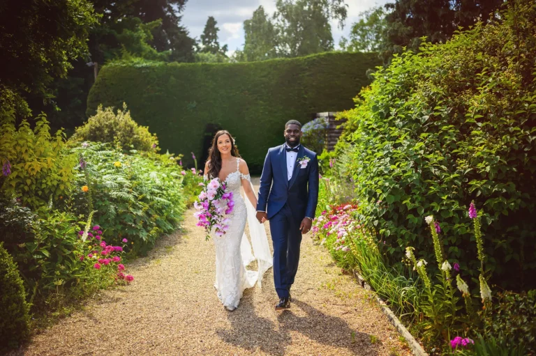 gaynes park beautiful gardens couple