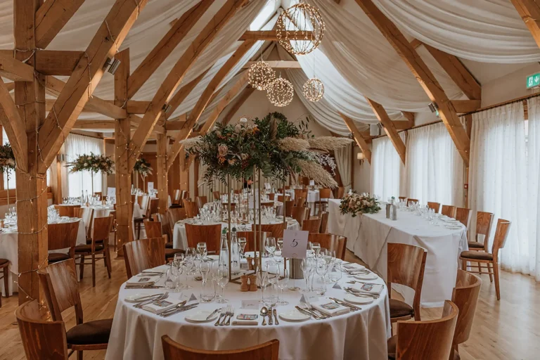wedding breakfast in the bridge barn