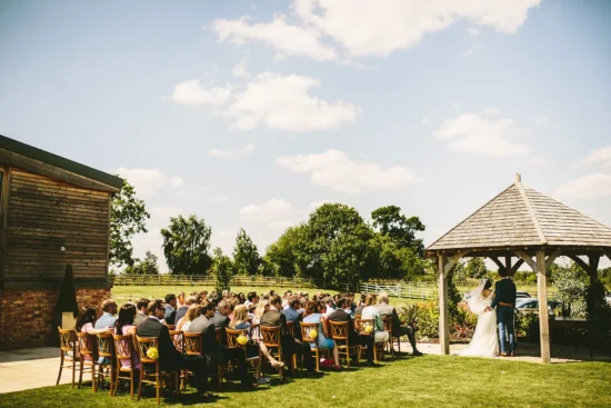 Mythe Barn outdoor wedding reception