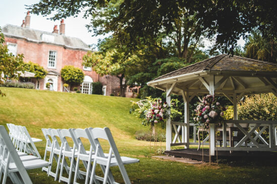 pelham house outdoor wedding ceremony gazebo