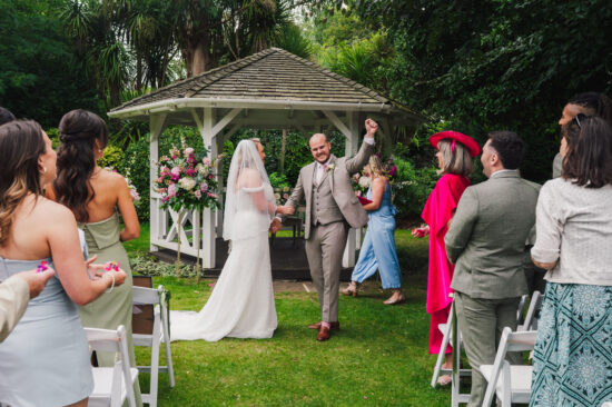 pelham house outdoor wedding ceremony gazebo