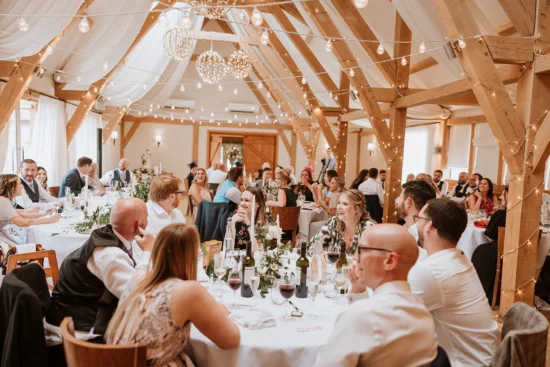 wedding-guests-celebrating at bassmead manor barns