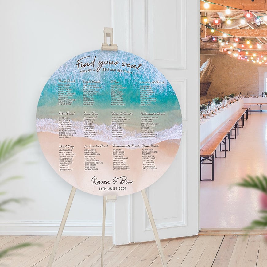 30 Amazing Wedding Table Name Ideas - Sun, sea and sand | CHWV