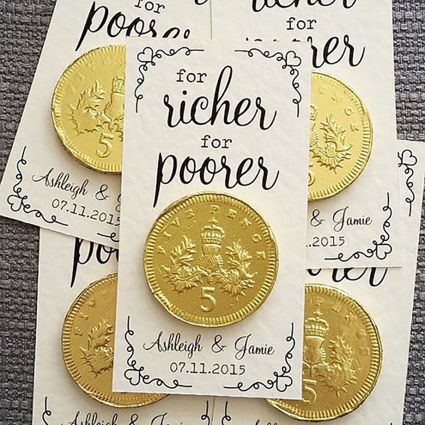 20 Festive Favours for a Winter Wedding - Chocolate coins | CHWV