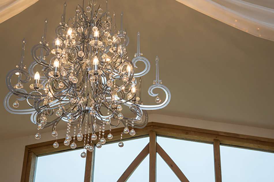 Bling up your barn wedding venue with Chandeliers