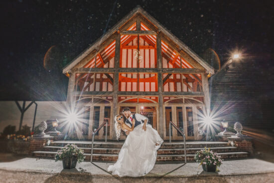rivervale barn couple evening