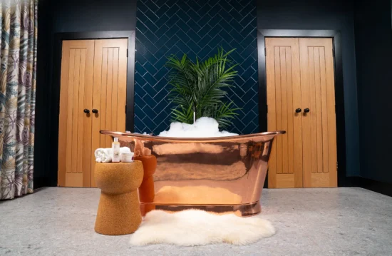 copper bathtub in the oakley honeymoon suite