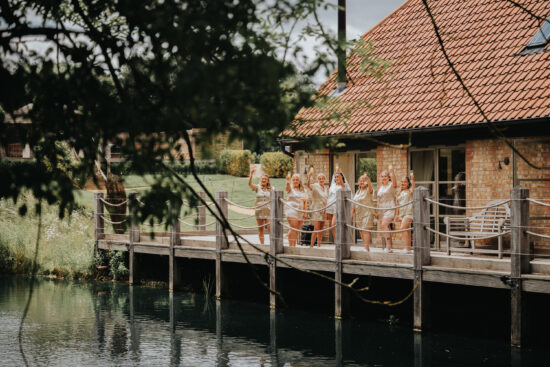 Bridesmaids get ready at Branches Park wedding venue in Suffolk
