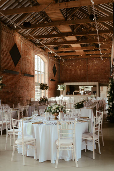 A wedding reception set up in Branches Park